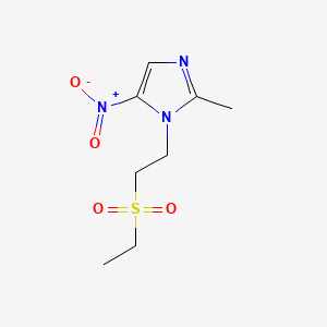 tinidazol etkin maddesinin kimyasal yapı formülü (tinidazol)