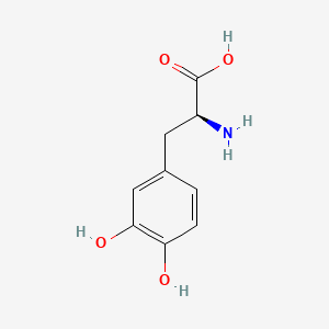 levodopa + karbidopa etkin maddesinin kimyasal yapı formülü (levodopa)