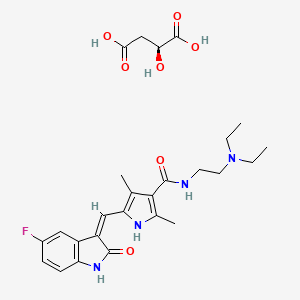sunitinib malat etkin maddesinin kimyasal yapı formülü (sunitinib malate)