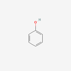 fenol + karanfil yağı + klorbutanol etkin maddesinin kimyasal yapı formülü (fenol)