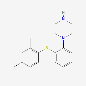 vortioksetin etkin maddesinin kimyasal yapı formülü (vortioxetine)